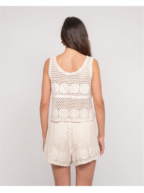 Crop top sans manches crochet FOLDA - Kiabi