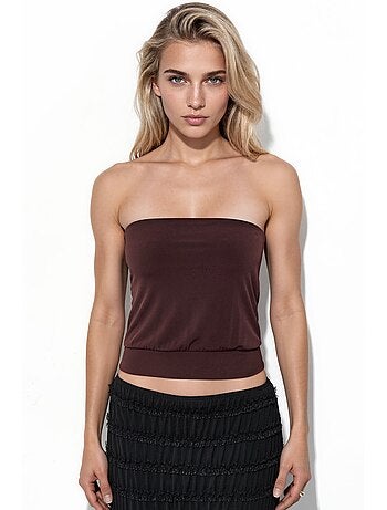 Crop top tricoté sans bretelles busem