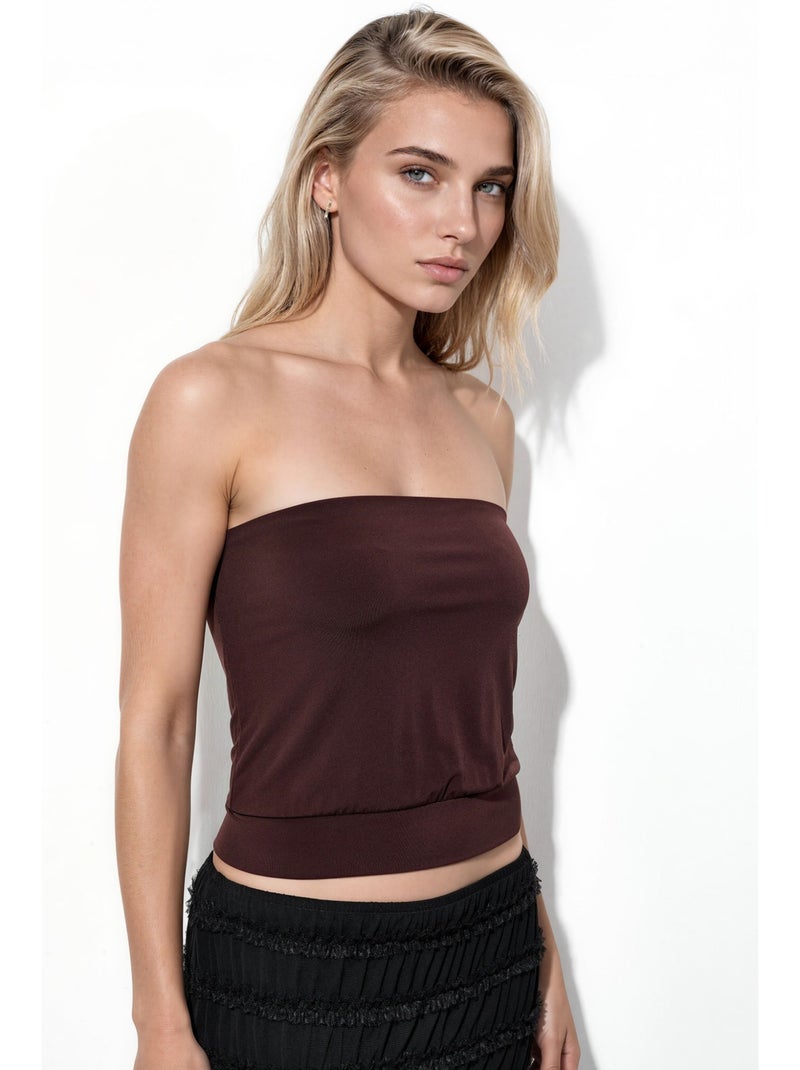 Crop top tricoté sans bretelles busem Rouge bordeaux - Kiabi