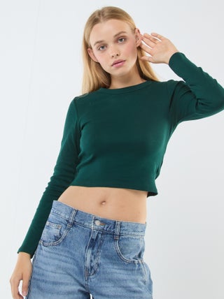 Cropped basic T-shirt