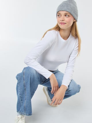 Cropped basic T-shirt