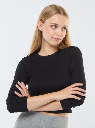Cropped basic T-shirt