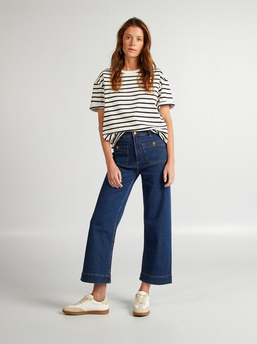 Cropped broek met wijde pijpen - Kiabi