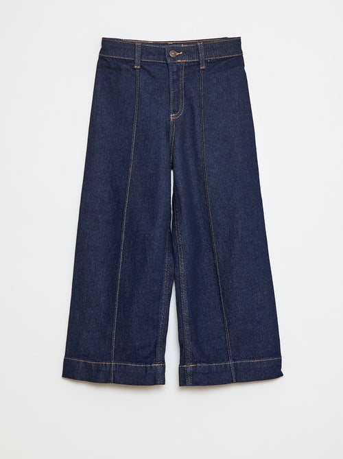 Cropped spijkerbroek met wijde pijpen - Kiabi