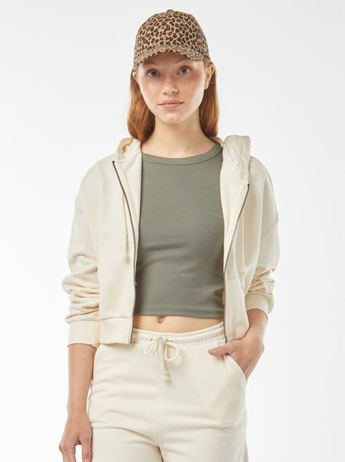 Cropped sweater met capuchon - Kiabi