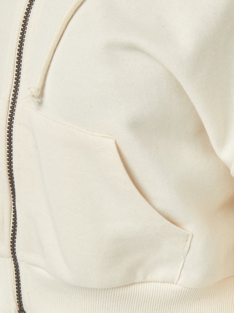 Cropped sweater met capuchon Biege - Kiabi