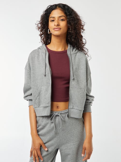 Cropped sweater met capuchon - Kiabi