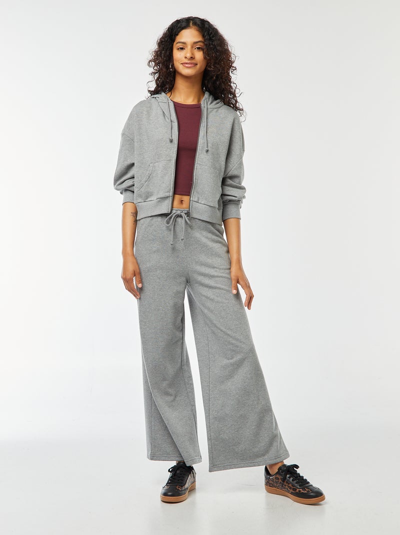 Cropped sweater met capuchon Grijs - Kiabi