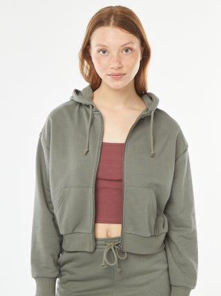 Cropped sweater met capuchon
