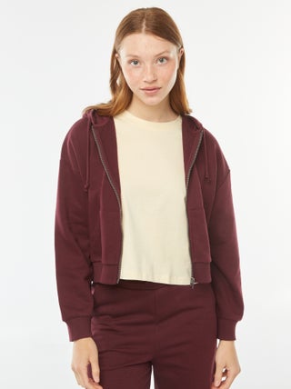 Cropped sweater met capuchon