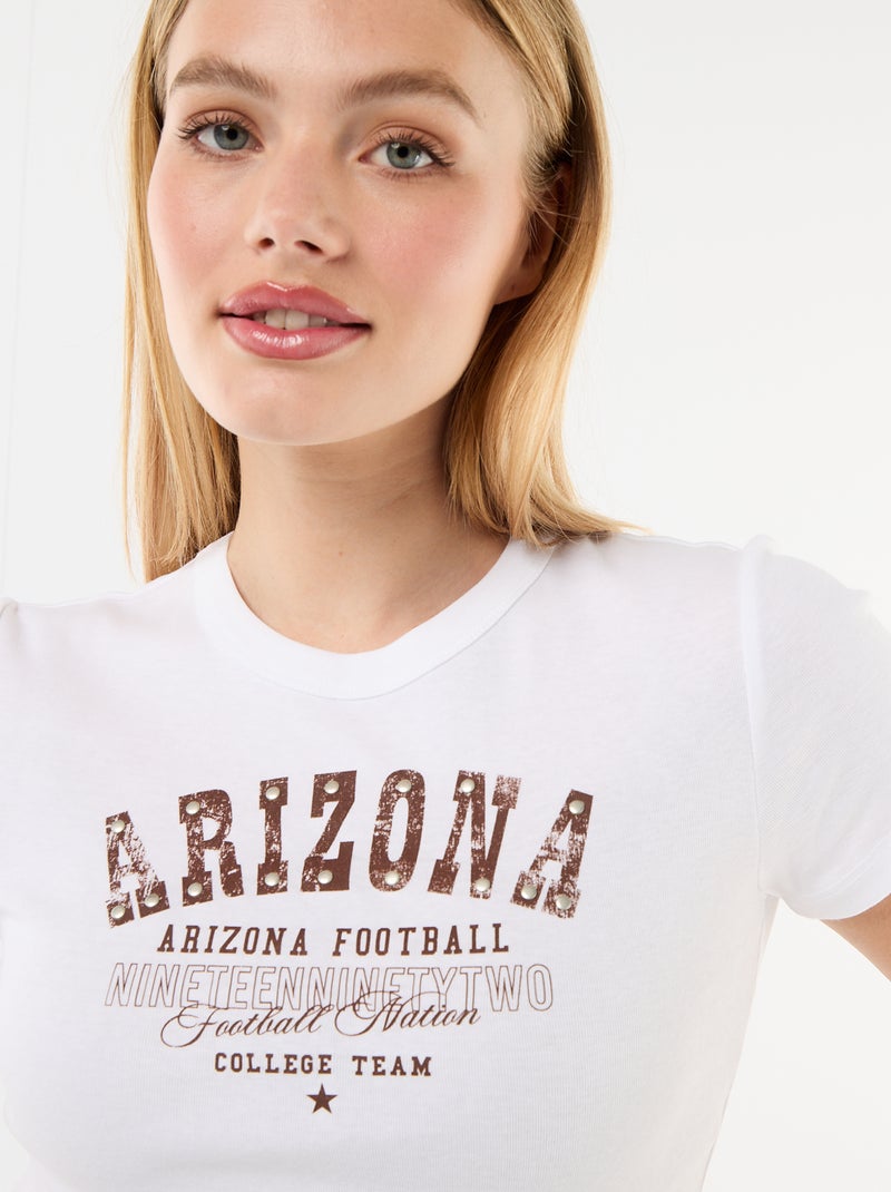 Cropped T-shirt 'Arizona' Wit - Kiabi