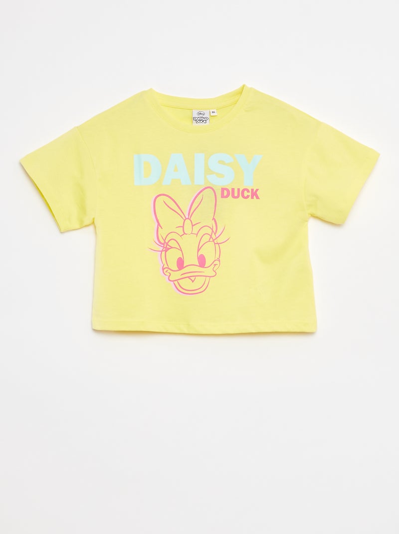Cropped T-shirt 'Daisy' Geel - Kiabi
