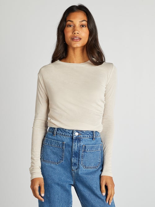 Cropped T-shirt met drapering - Kiabi