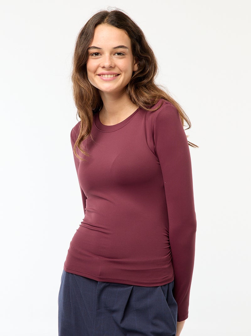 Cropped T-shirt met gekreukt effect Rood - Kiabi