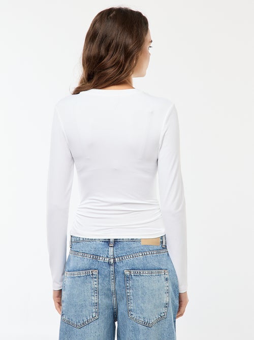 Cropped T-shirt met gekreukt effect - Kiabi