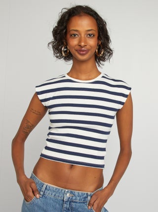 Cropped T-shirt met korte mouw