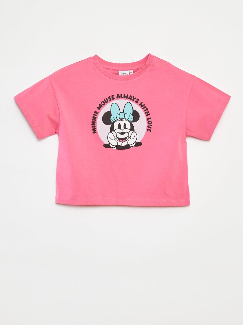 Cropped T-shirt met korte mouwen 'Minnie' 'Disney' Rose - Kiabi