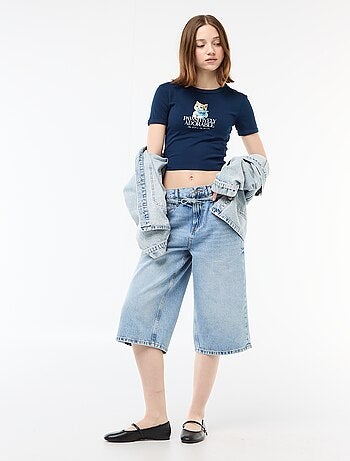 Cropped T-shirt met print