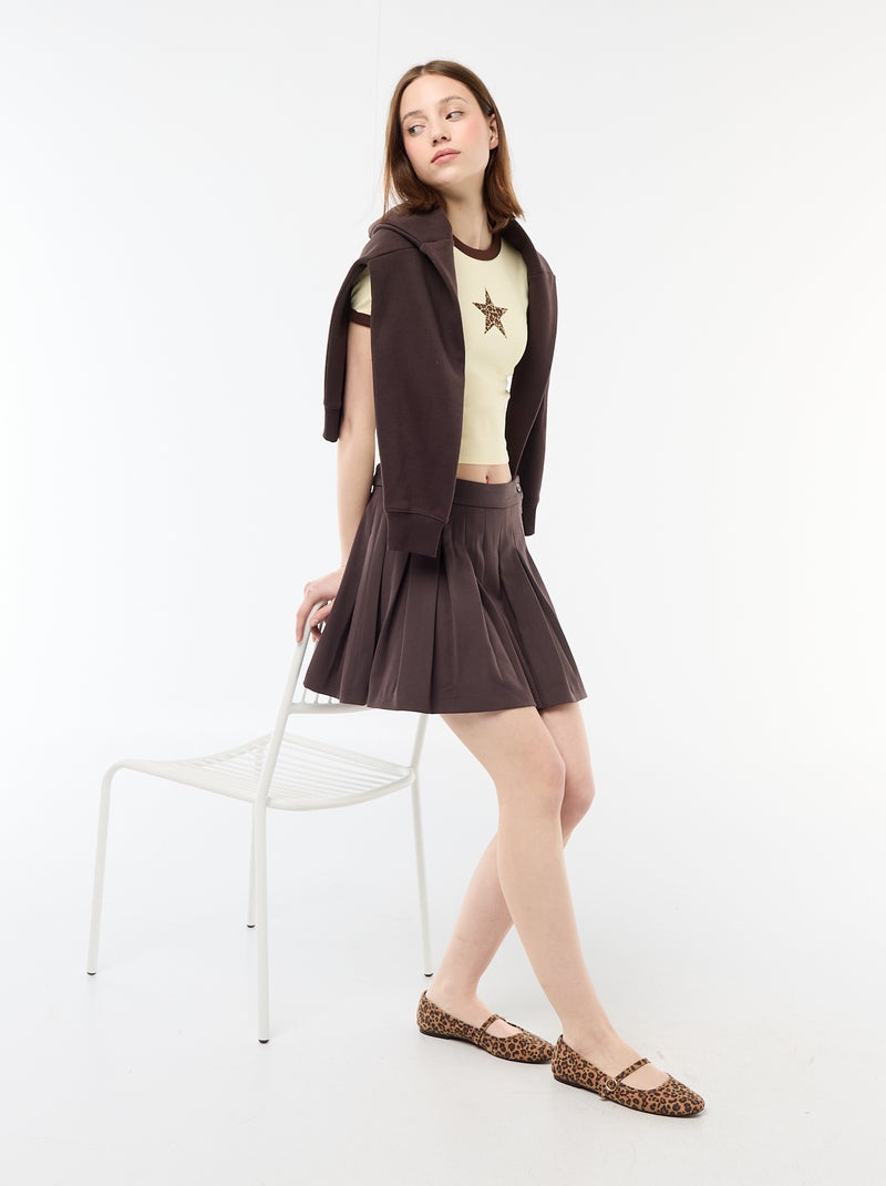 Cropped T-shirt met print Geel - Kiabi