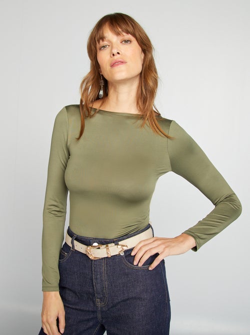 Cropped T-shirt met satijnglans - Kiabi