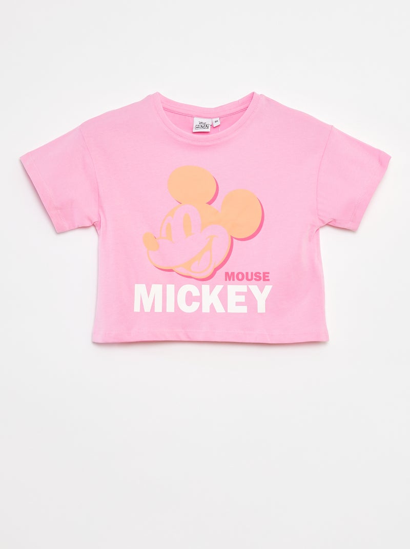 Cropped T-shirt 'Mickey' Rose - Kiabi