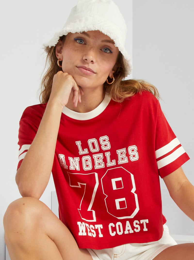 Cropped T-shirt ROOD - Kiabi