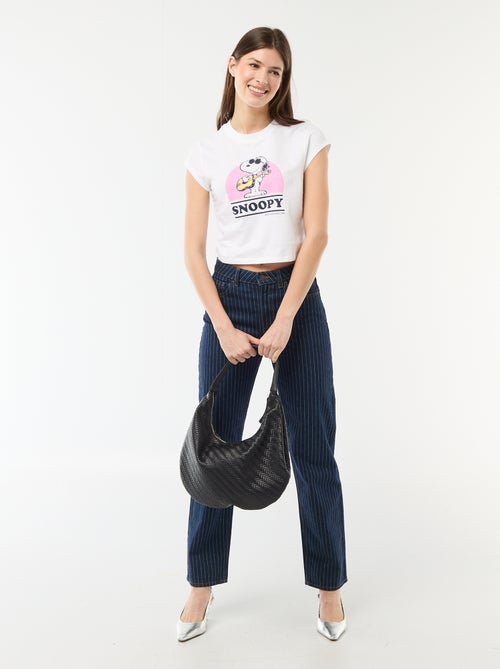 Cropped T-shirt 'Snoopy' met korte mouwen - Kiabi