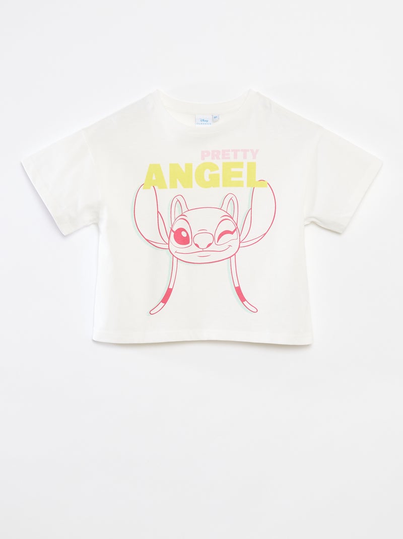 Cropped T-shirt 'Stitch' Wit - Kiabi
