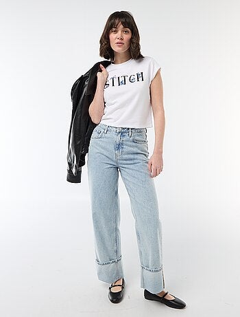 Cropped T-shirt 'Stitch'