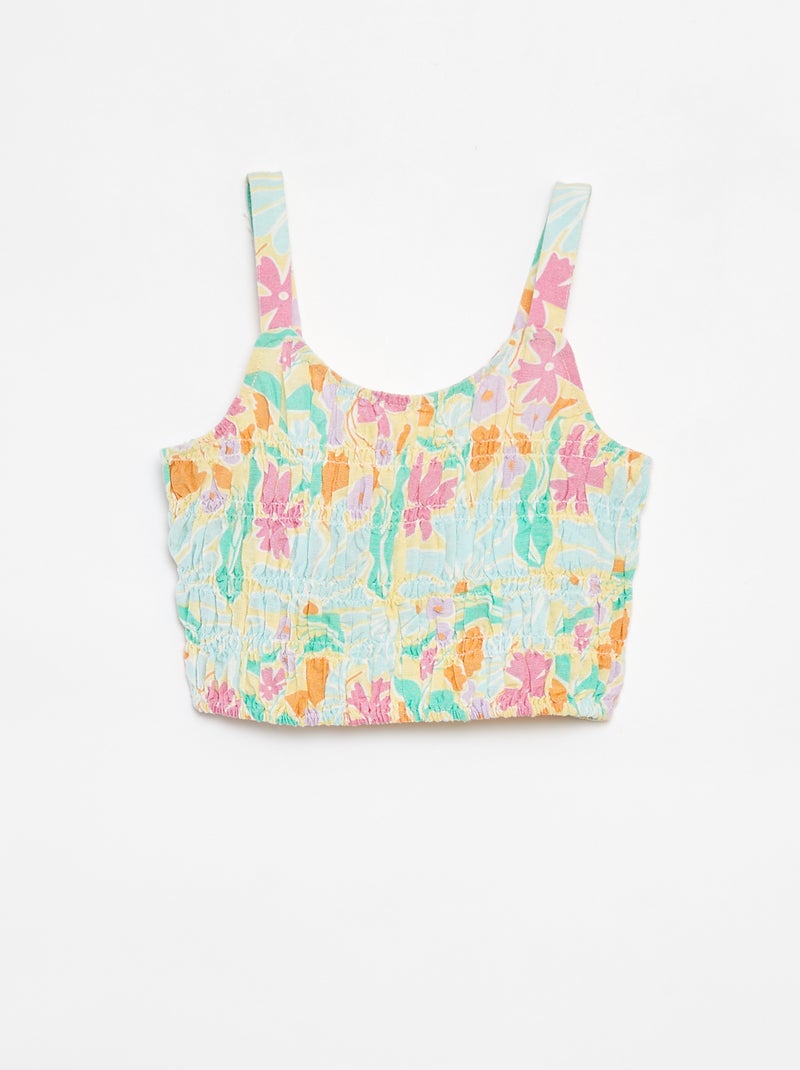 Cropped top met bandjes Groen - Kiabi