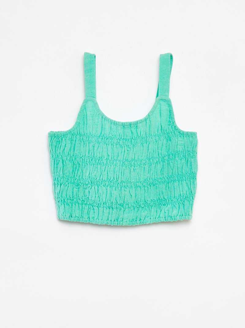 Cropped top met bandjes Groen - Kiabi