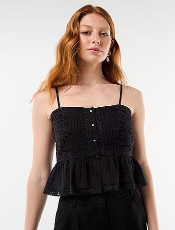 Cropped top met fijne bandjes