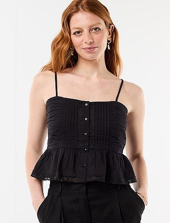 Cropped top met fijne bandjes