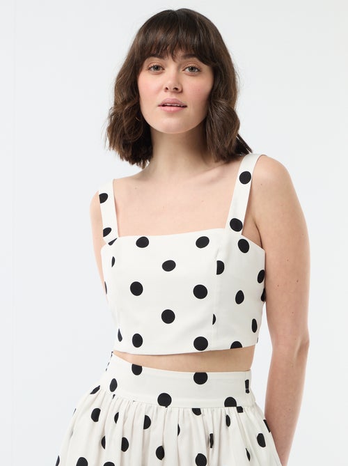 Cropped top met stippenmotief - Kiabi