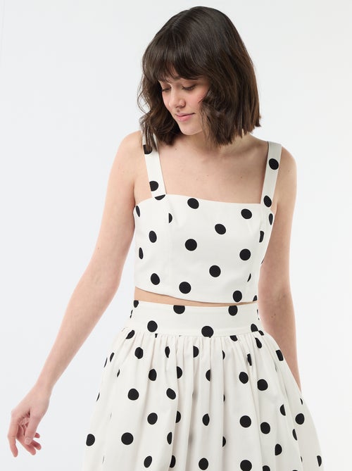Cropped top met stippenmotief - Kiabi