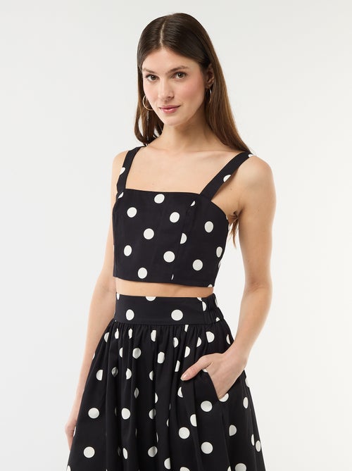 Cropped top met stippenmotief - Kiabi