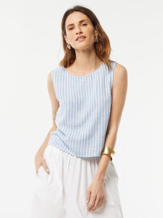 Cropped top van linnenmix