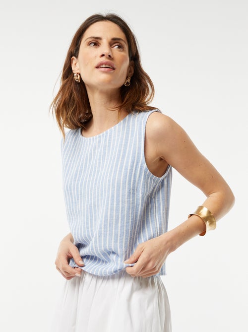 Cropped top van linnenmix - Kiabi