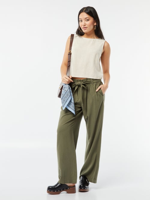 Cropped top van linnenmix - Kiabi