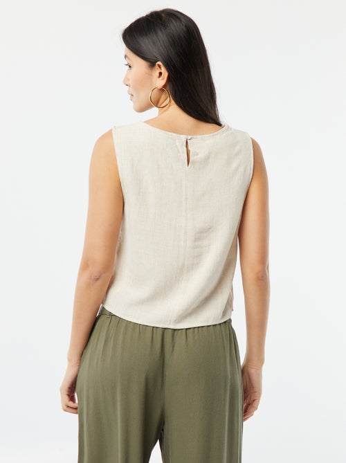 Cropped top van linnenmix - Kiabi