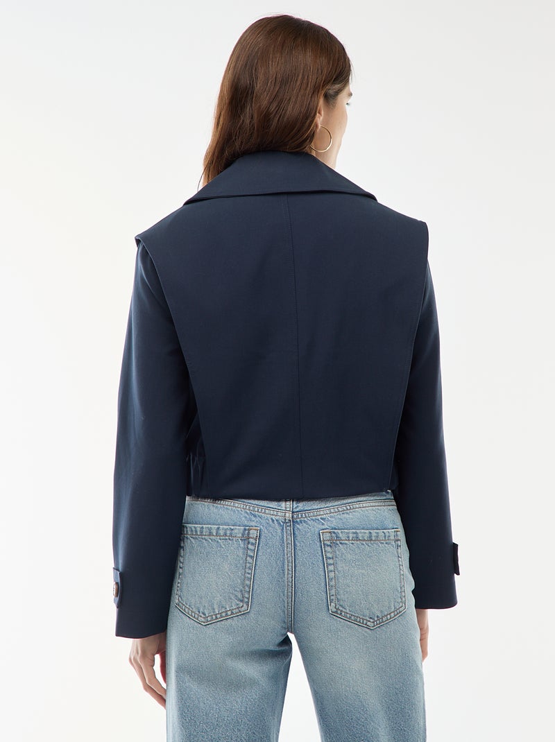 Cropped trenchcoat Blauw - Kiabi