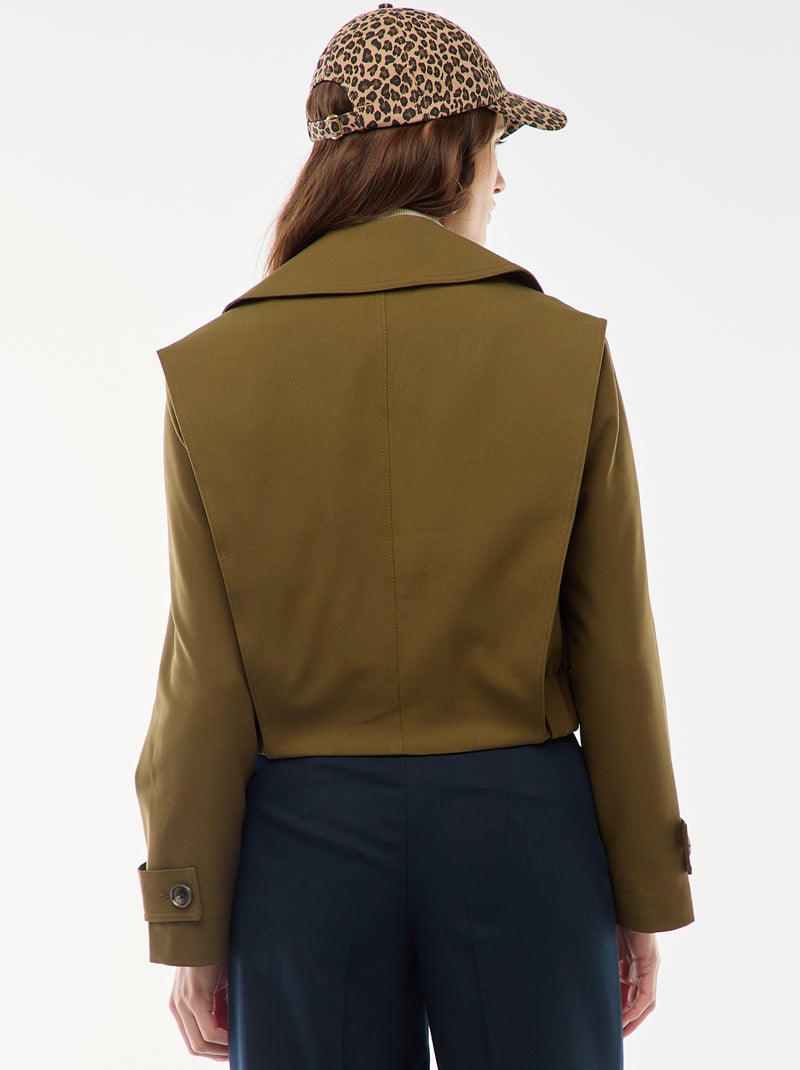 Cropped trenchcoat Groen - Kiabi