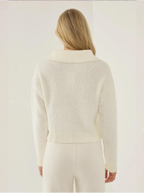 Cropped trui met overhemdkraag en zak - Kiabi