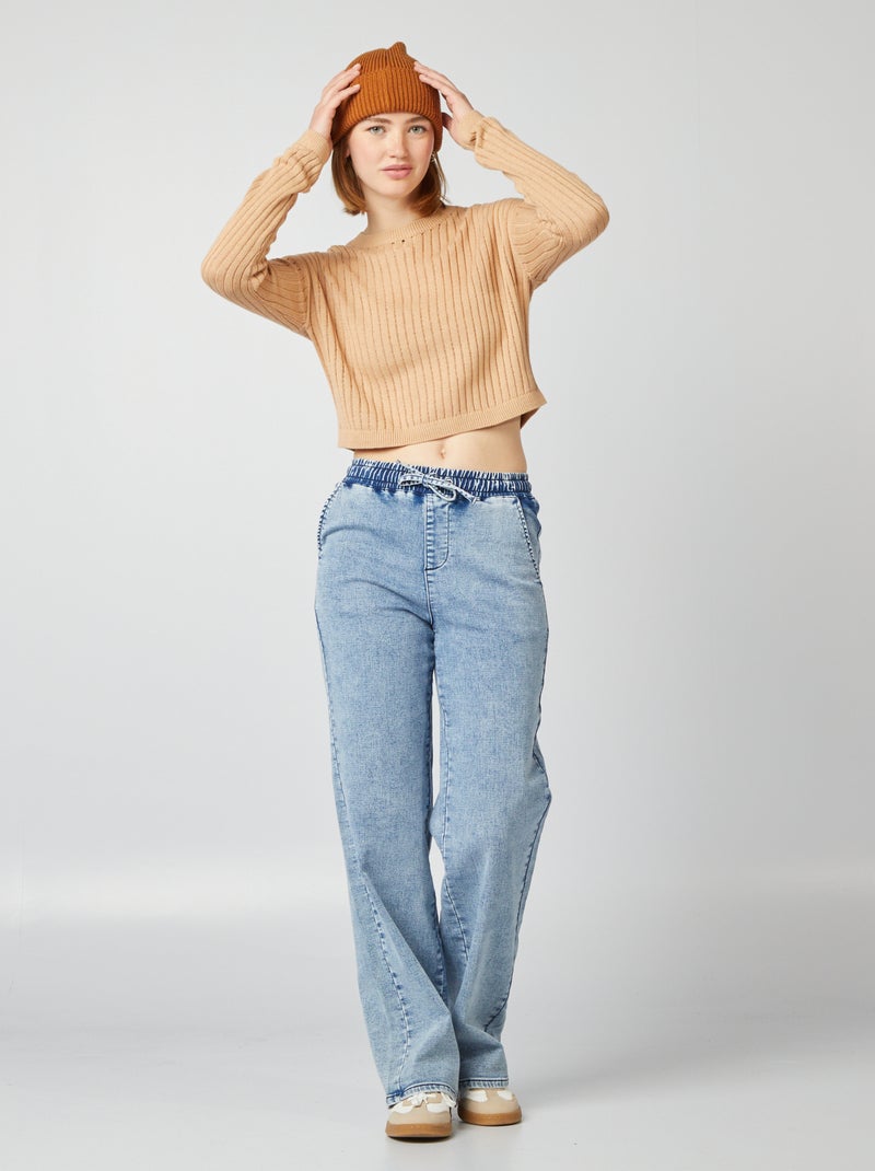 Cropped trui van ajourtricot BRUIN - Kiabi