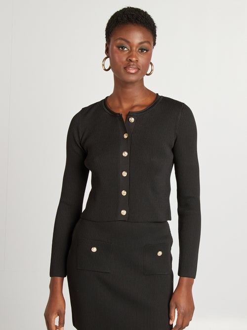 Cropped vest van ribstof - Kiabi