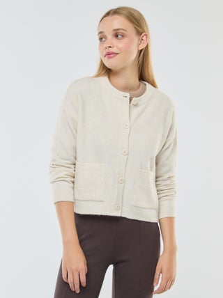 Cropped vest van tricot