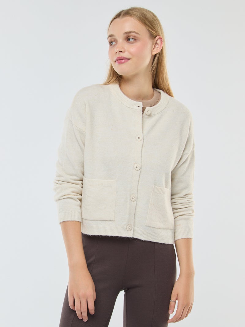 Cropped vest van tricot Biege - Kiabi
