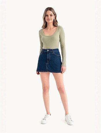 Croptop basique en coton à manches longues hiccup