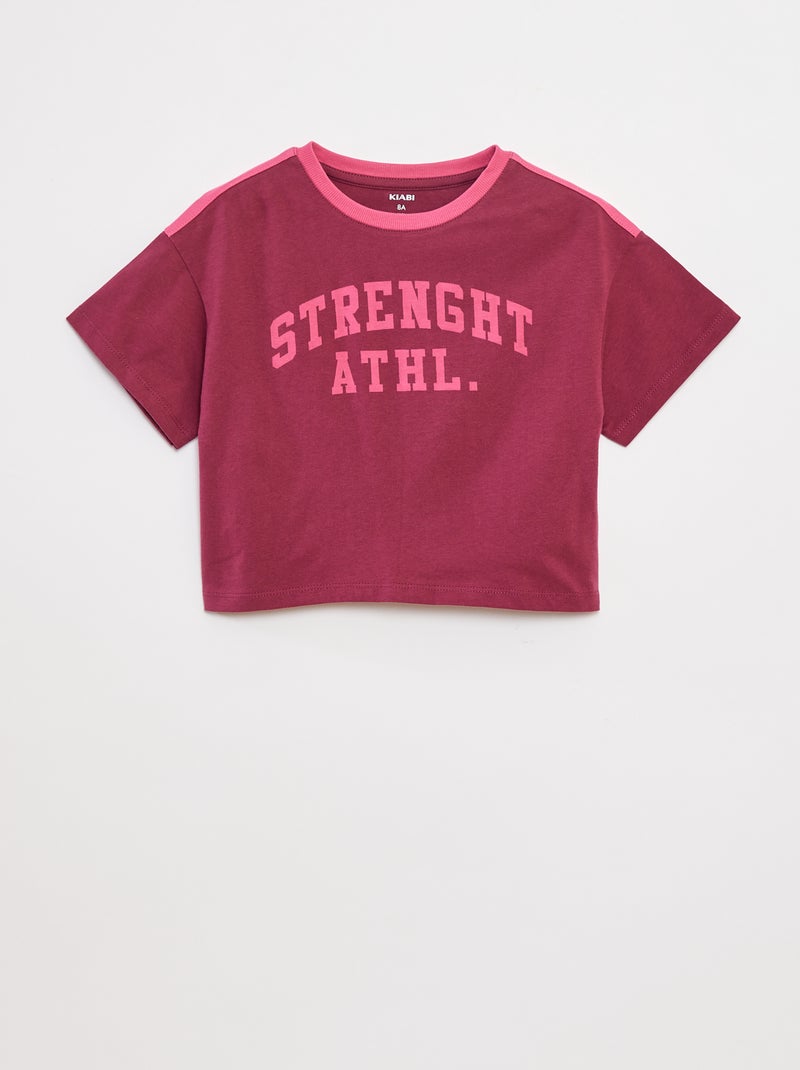 Croptop in campusstijl Rood - Kiabi
