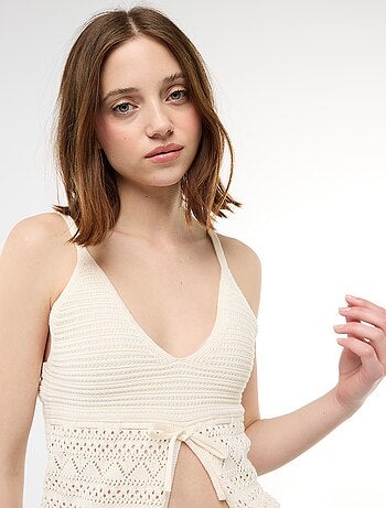 Croptop van gehaakte stof
